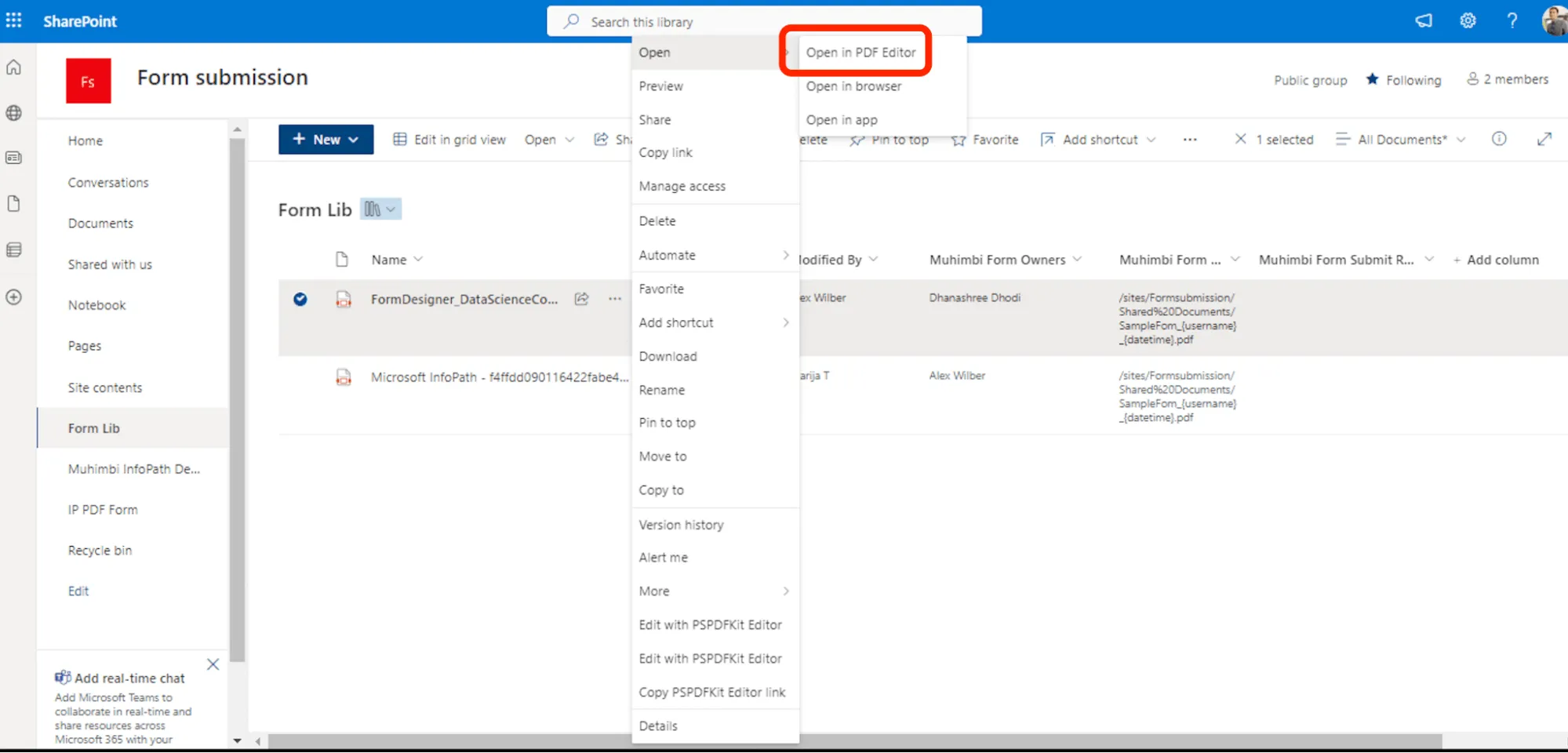 Open PDFs in SharePoint