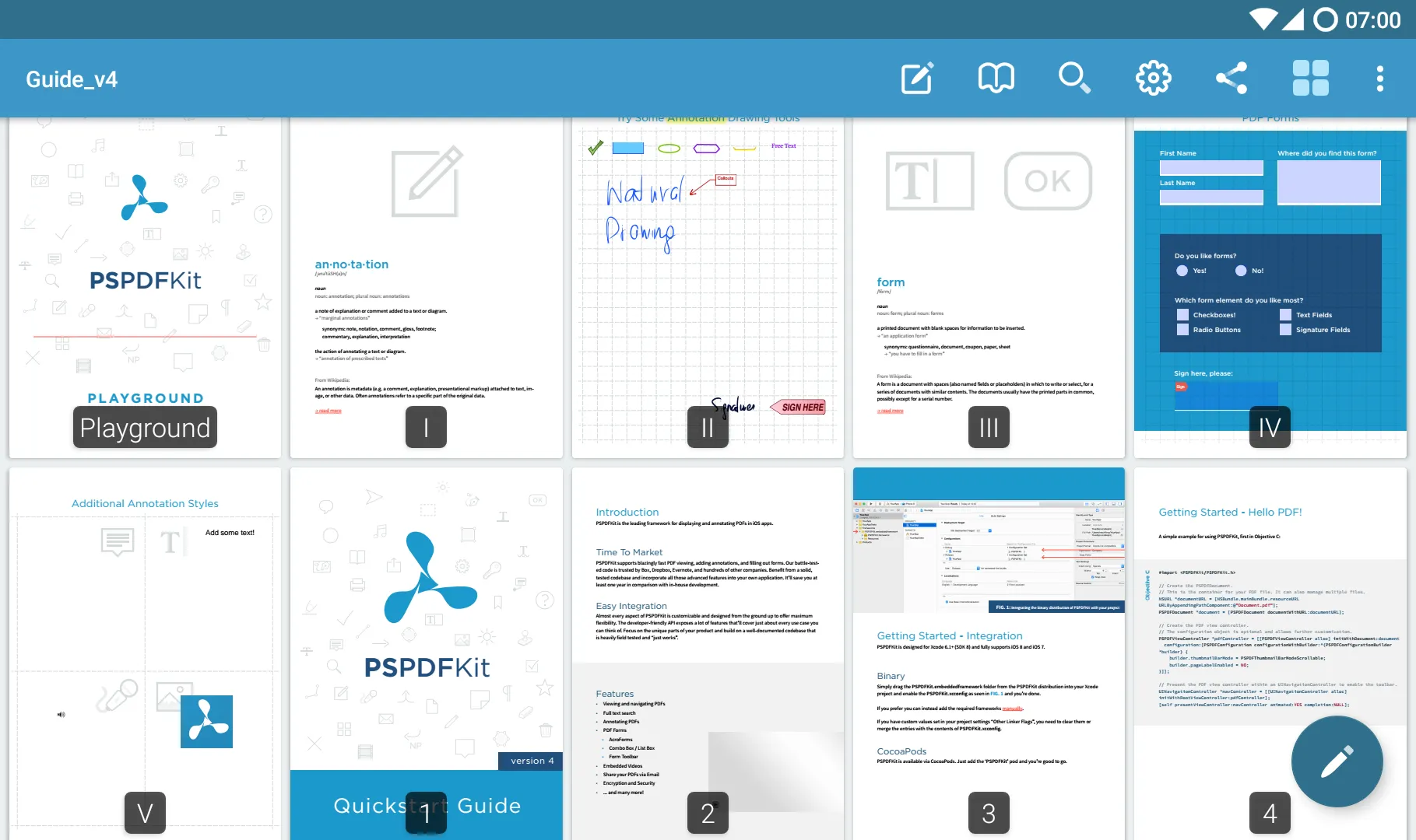 Page labels android