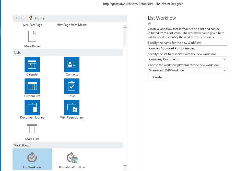 list workflow