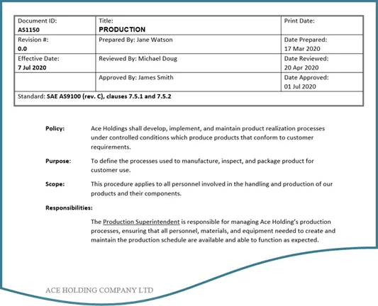 Policy example