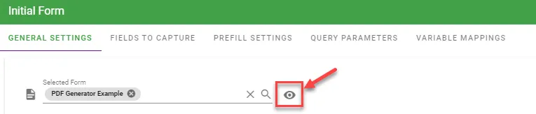Form preview button in configuration dialog