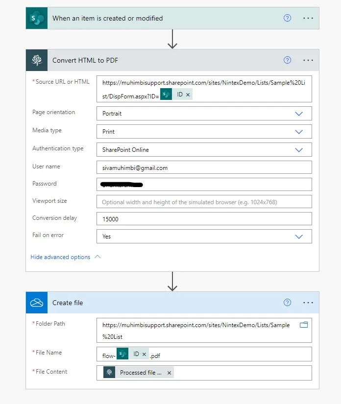 publish the workflow