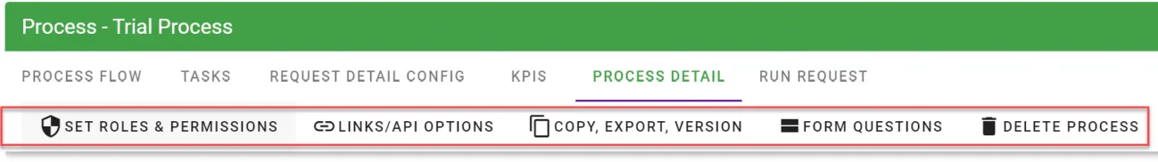 Process detail button