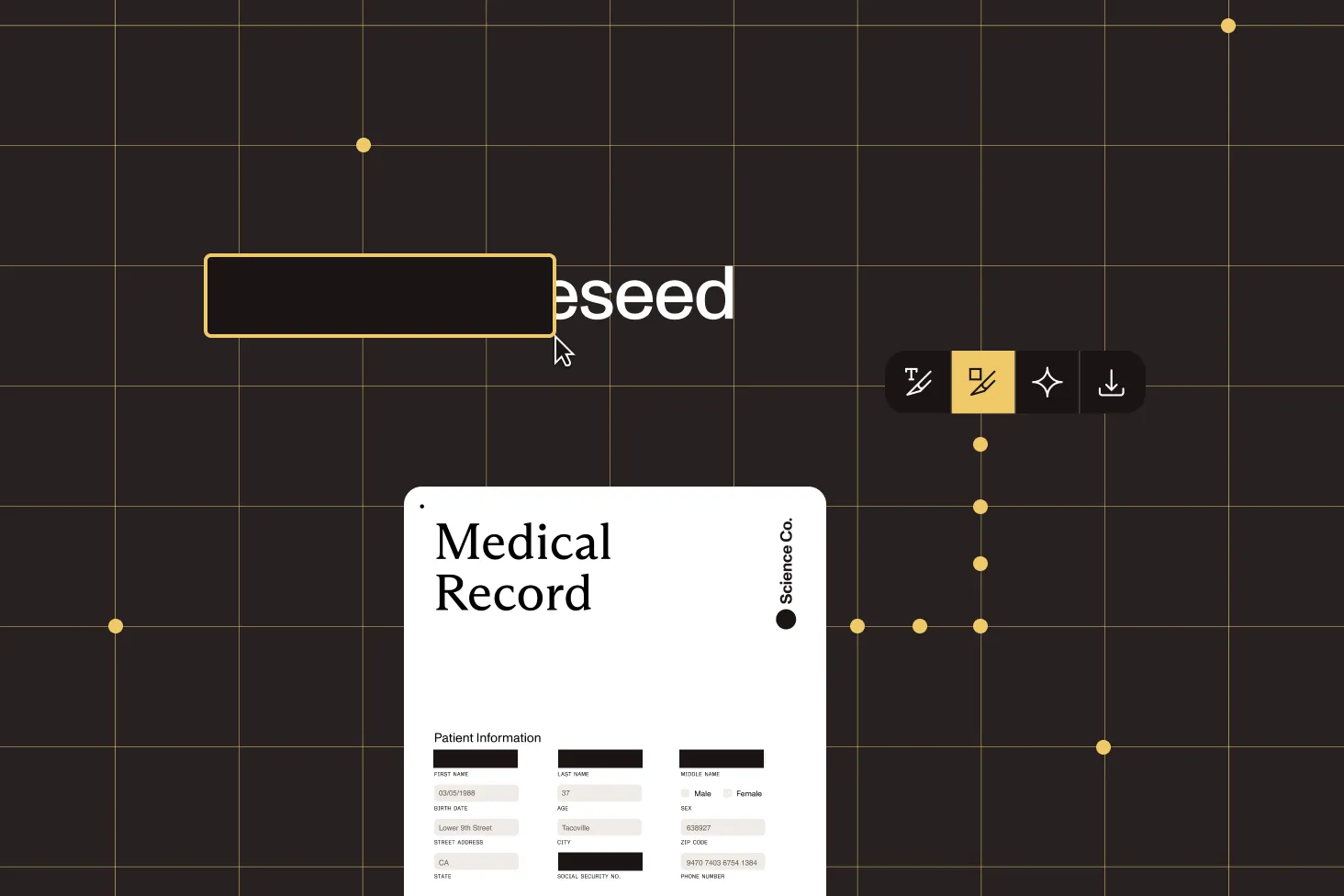 Redaction tools interface