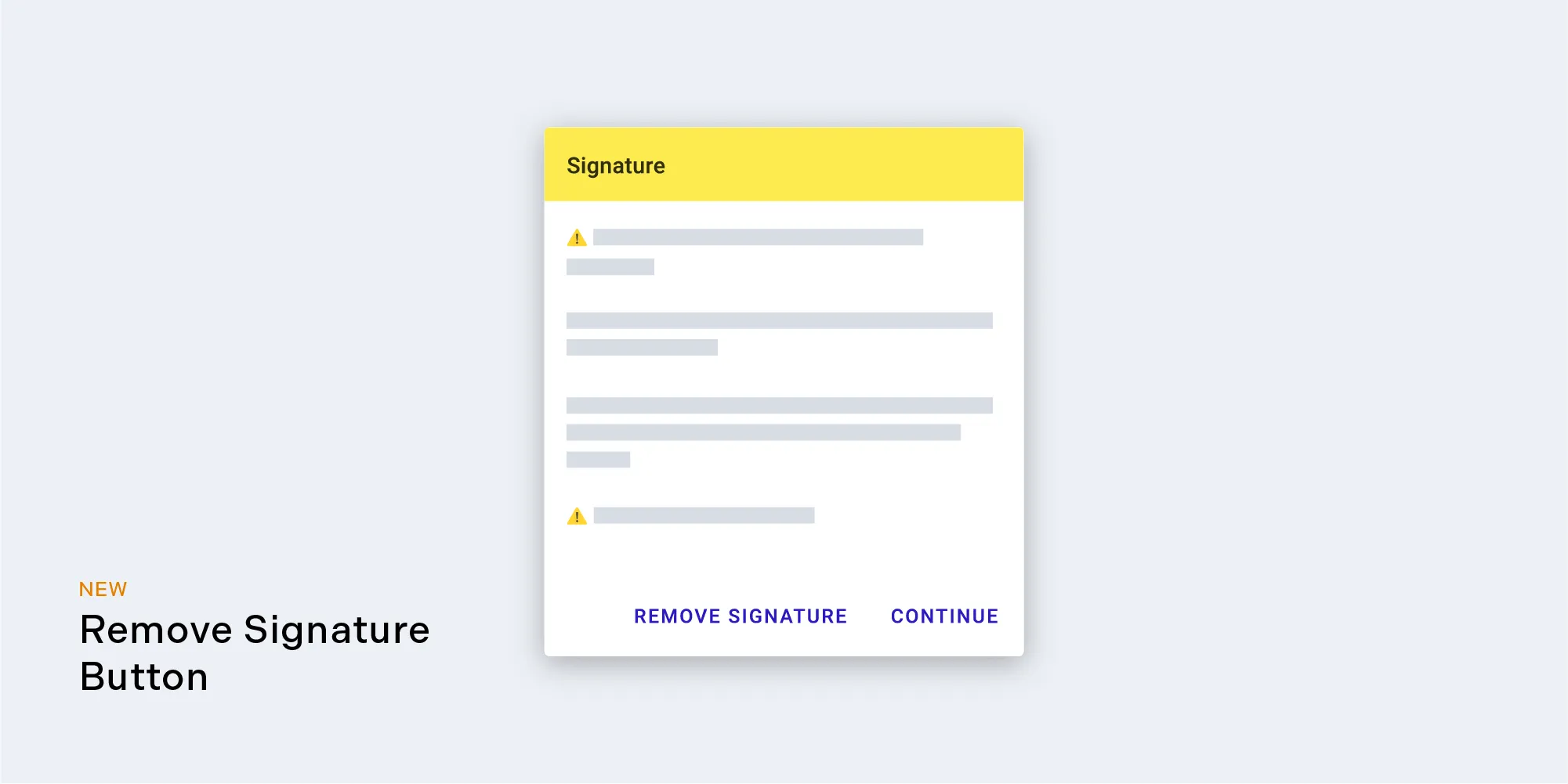 Remove Signature Button