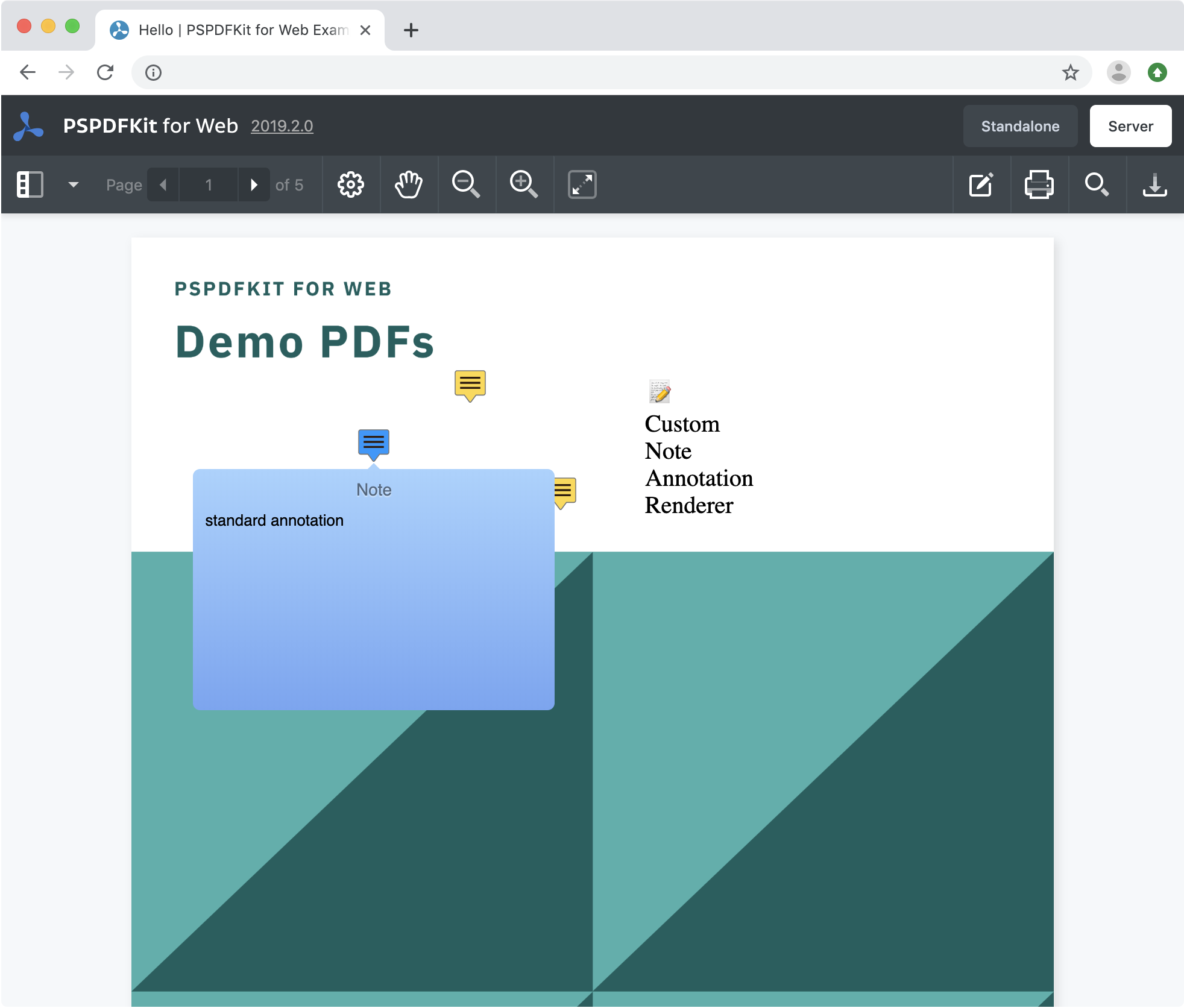 Custom Renderer for a Note Annotation