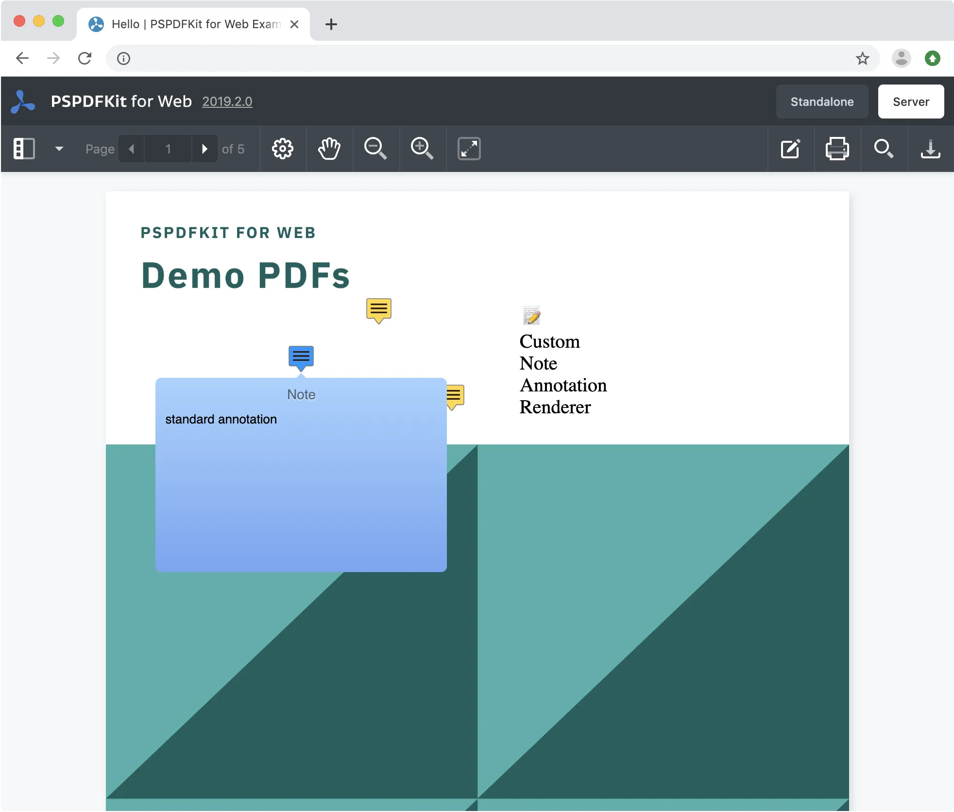 Custom Renderer for a Note Annotation