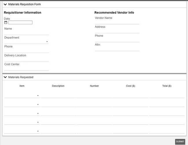 request form