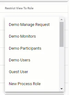 Role restriction configuration dialog animation