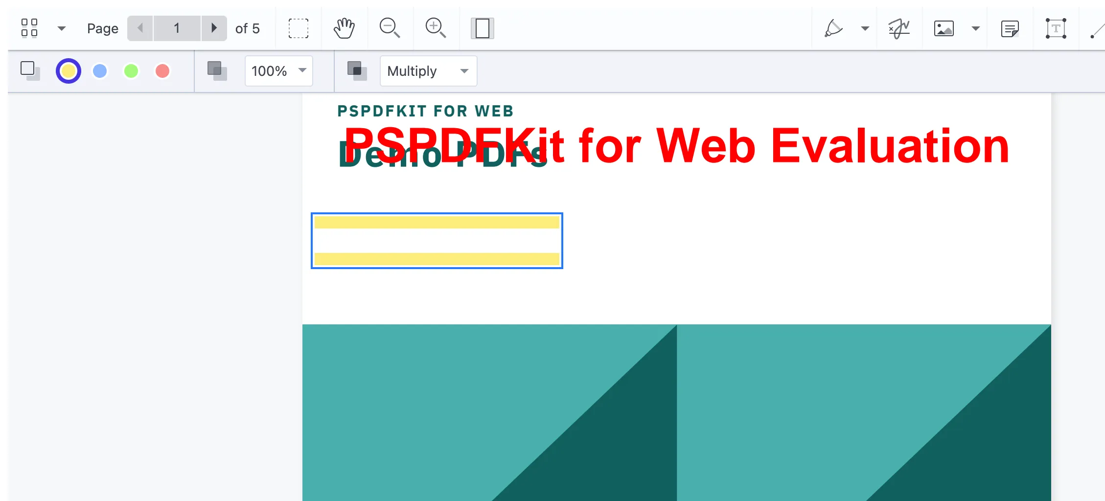 resulting image showing highlight annotation added to PDF