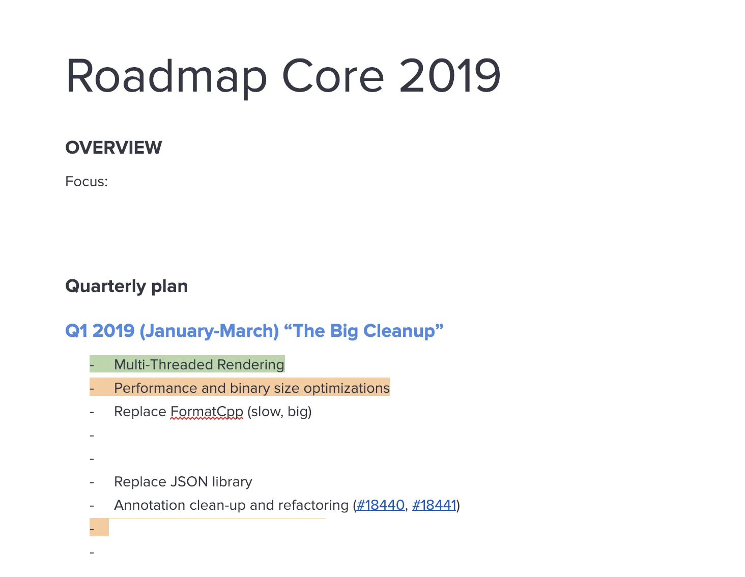 Roadmap core screenshot