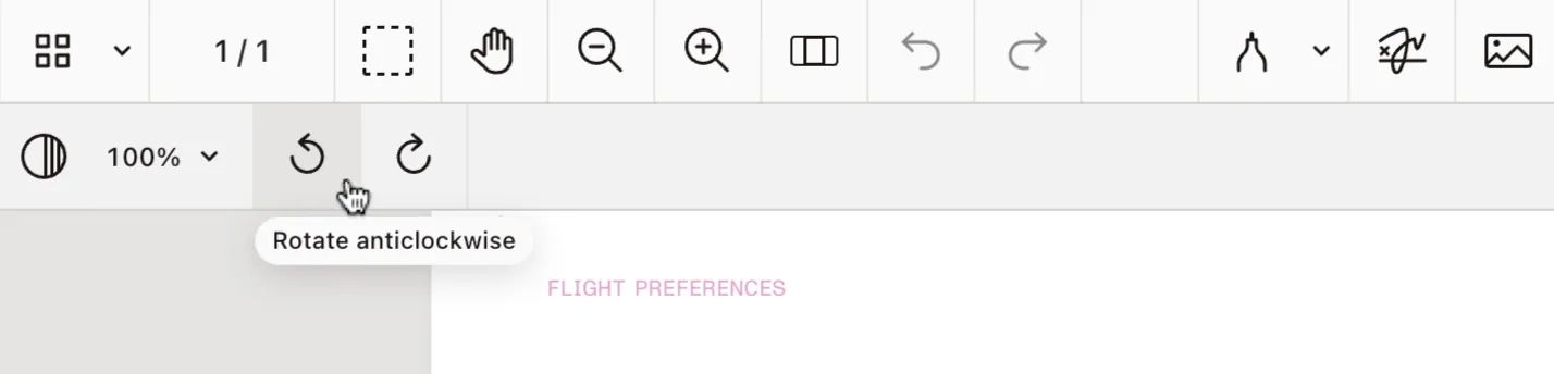 Widget rotation with toolbar buttons