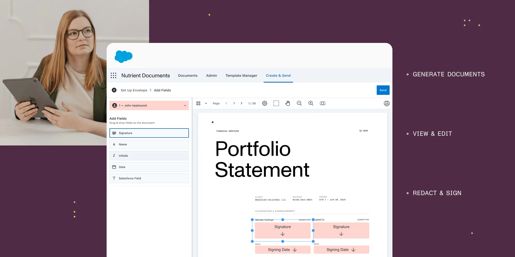 Nutrient Documents for Salesforce — generate, view, edit, and sign documents natively in Salesforce