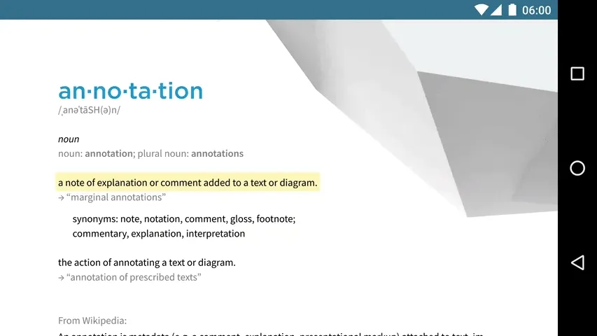 Screen reader example