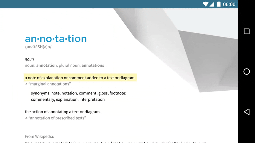 Screen reader example