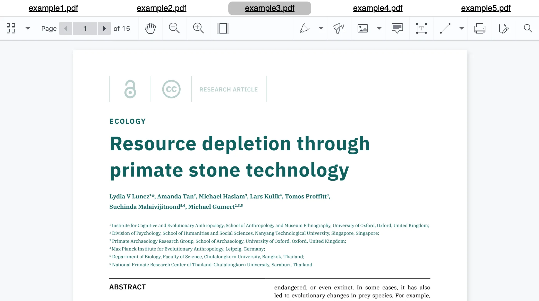 Screenshot of PDF viewer on GatsbyJS site