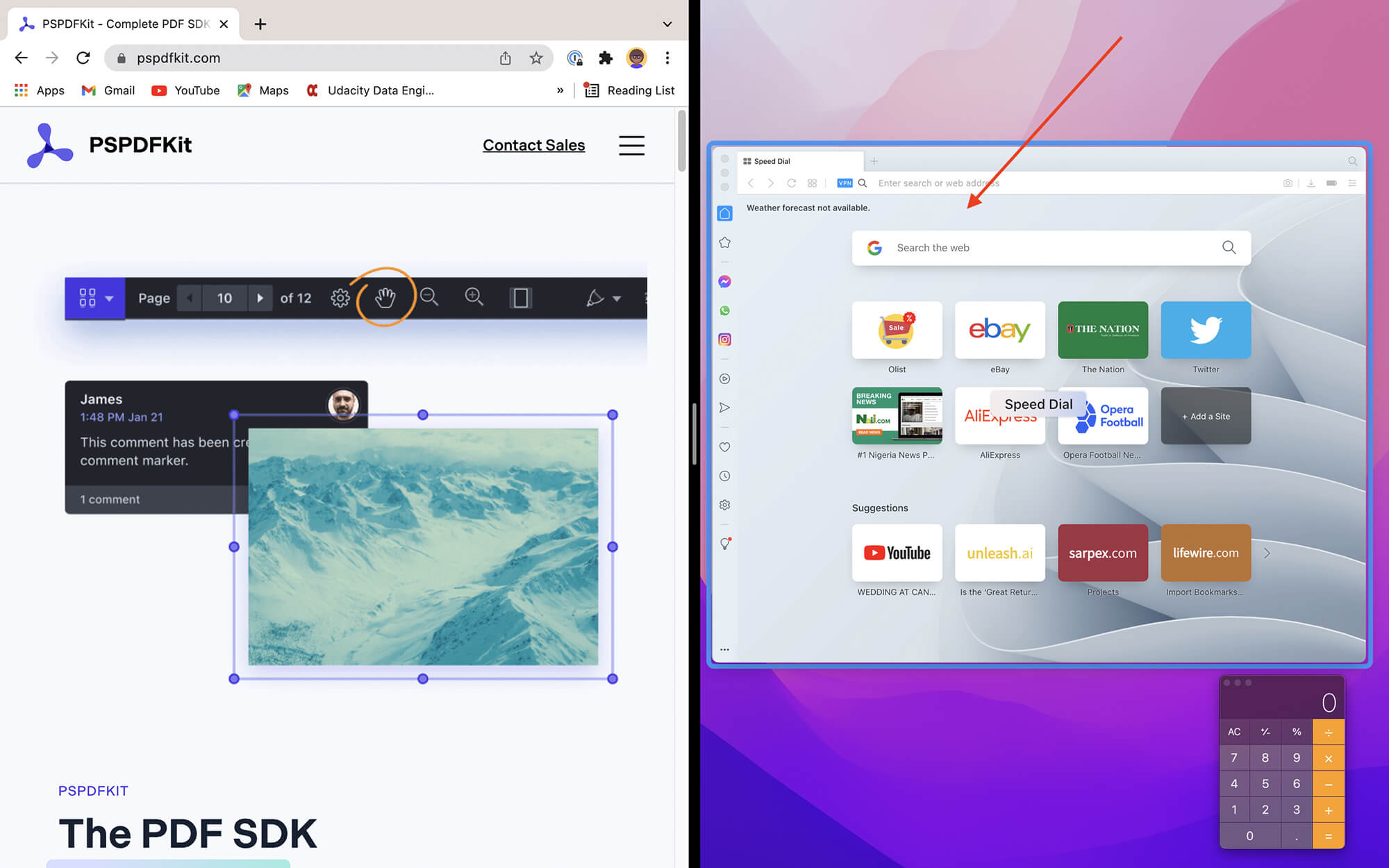 Select the second window to fill the second half of the screen