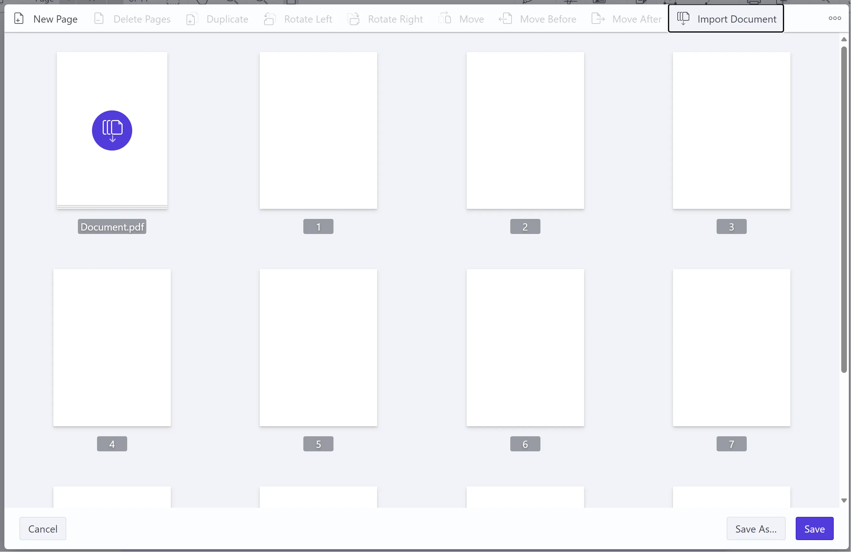 Import Document to be merged