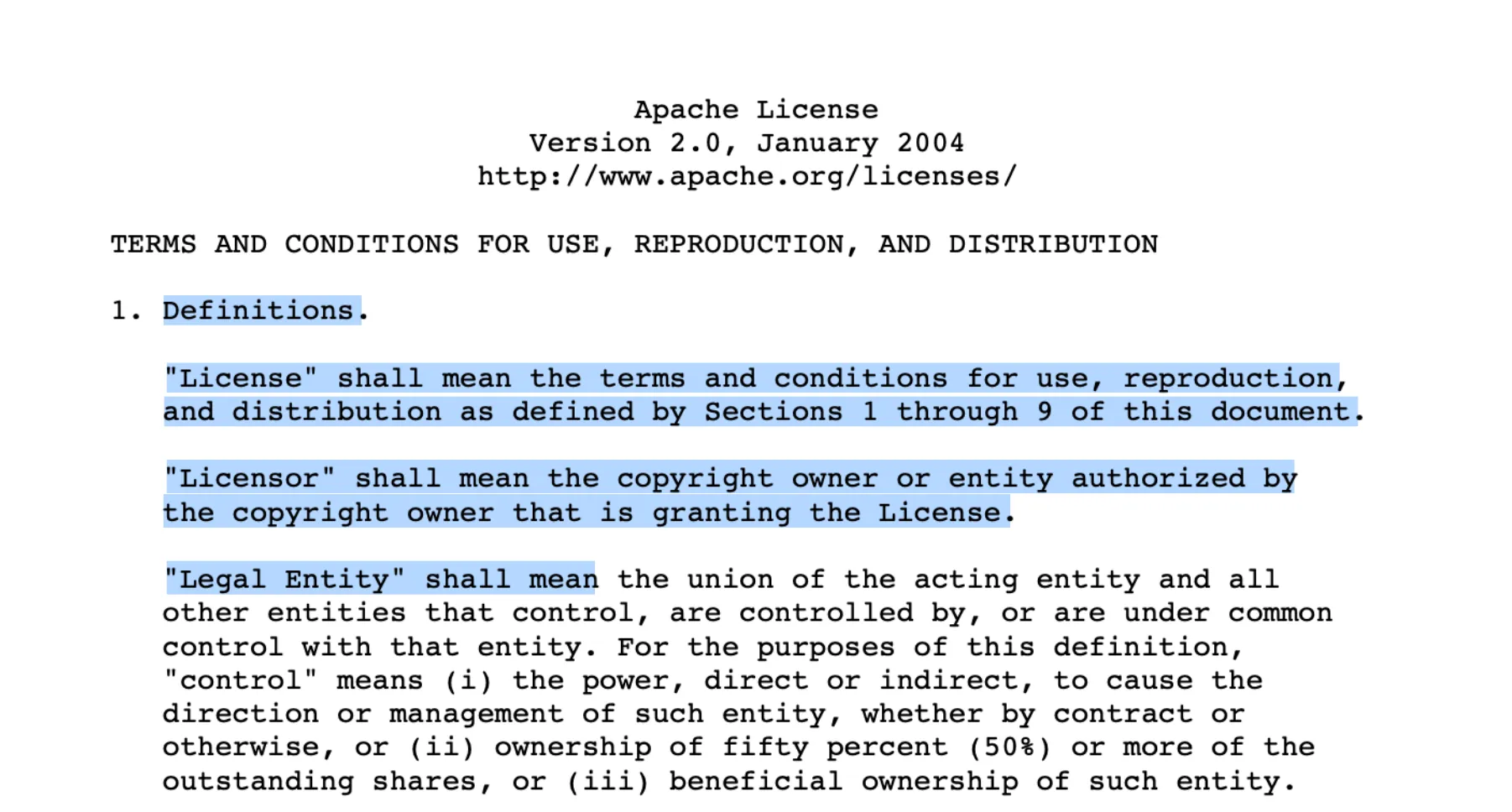 An image of a PDF showing selected text