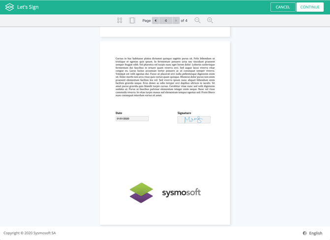Screenshot of a signed document in the Let’s Sign app