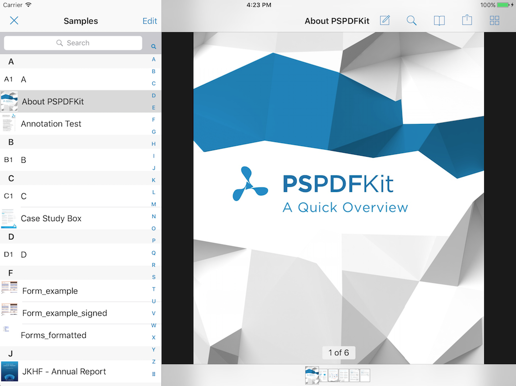 Split view controller example