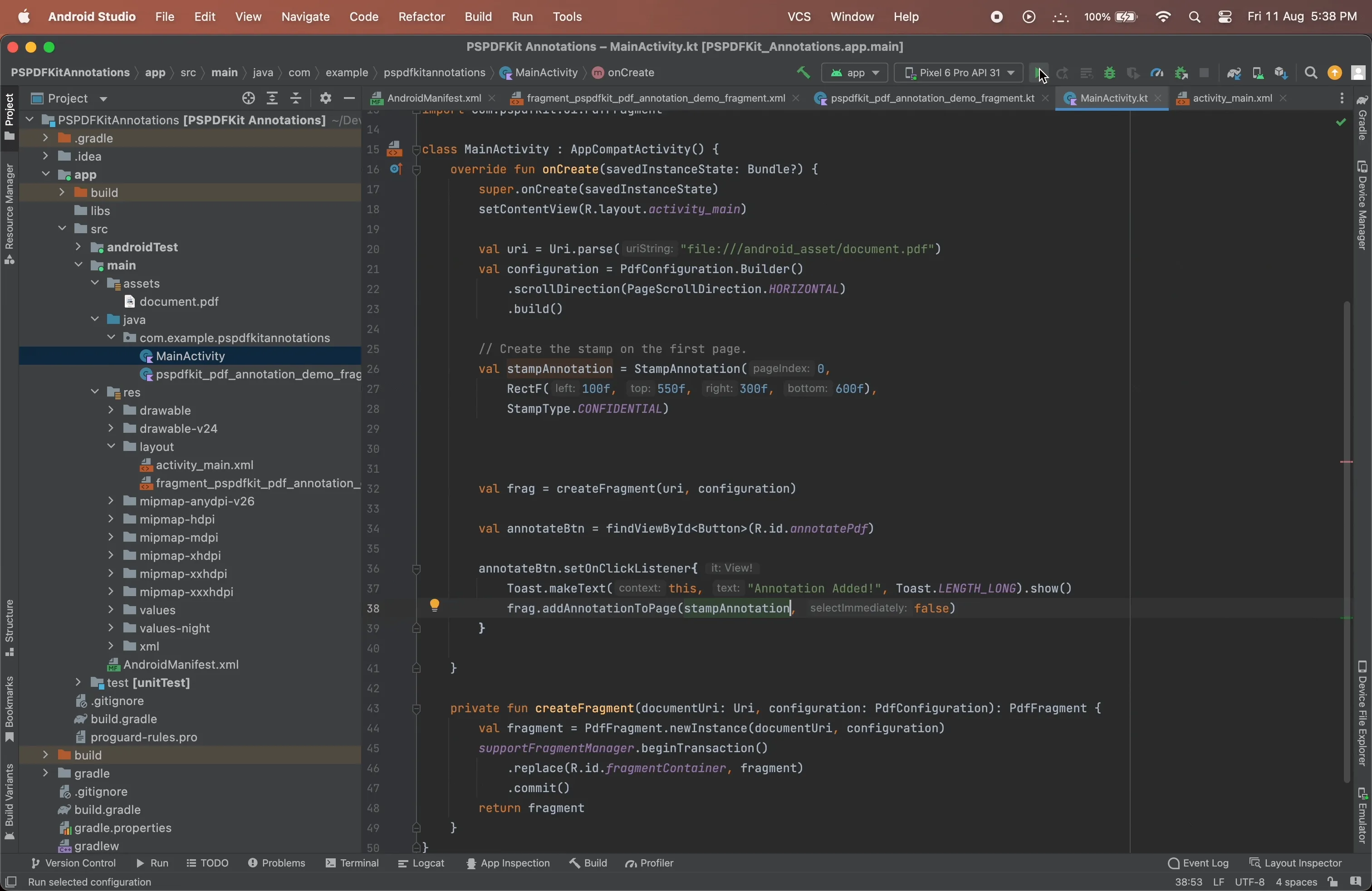 GIF showing the stamp annotation in action