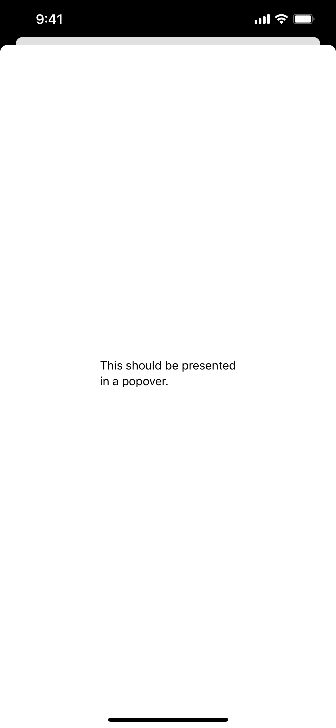 Standard Popover on iPhone