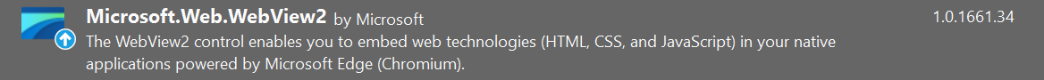 WebView2 nuget package