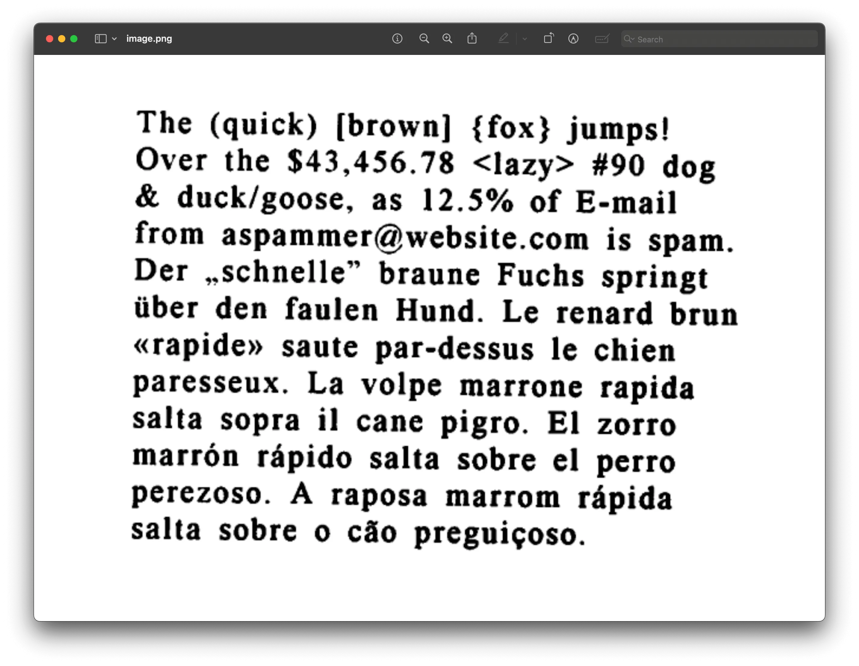 Image of black-and-white text with standard contrast