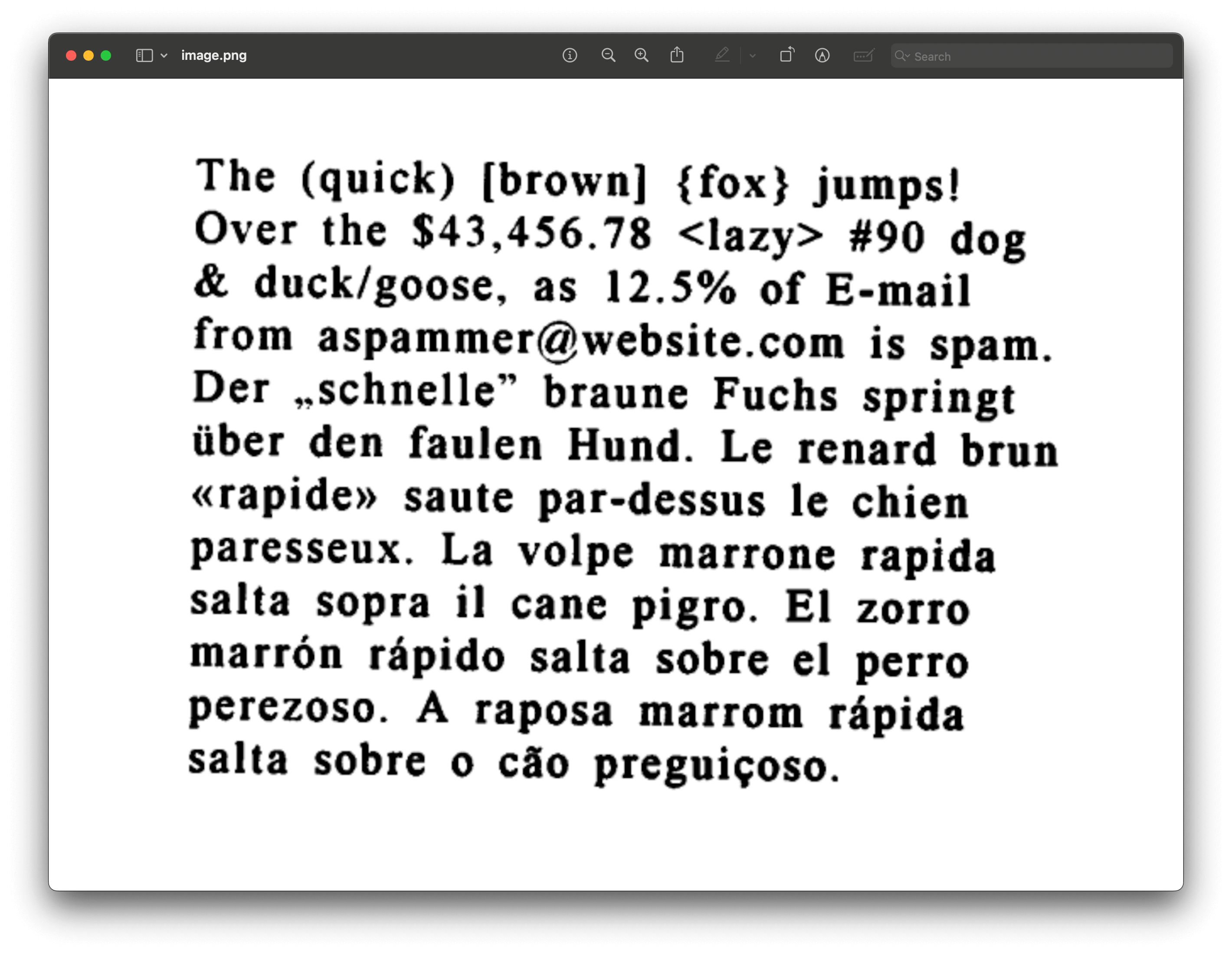 Image of black-and-white text with standard contrast