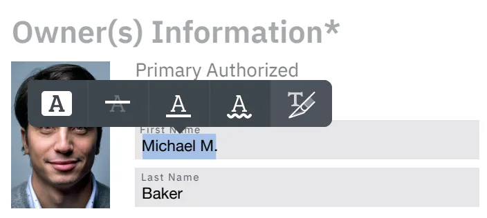 Text Selection Menu