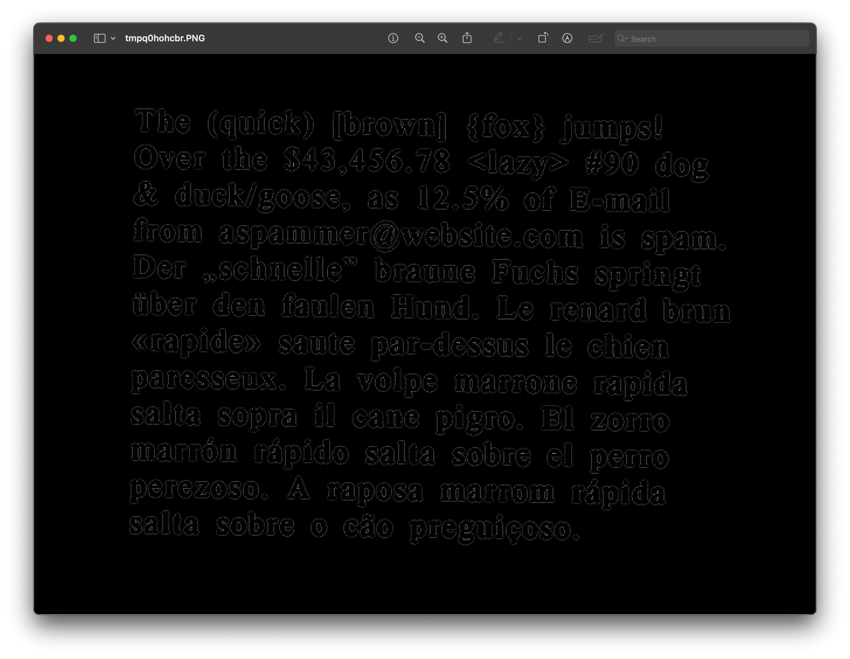 Image of black-and-white text with enhanced contrast after applying thresholding