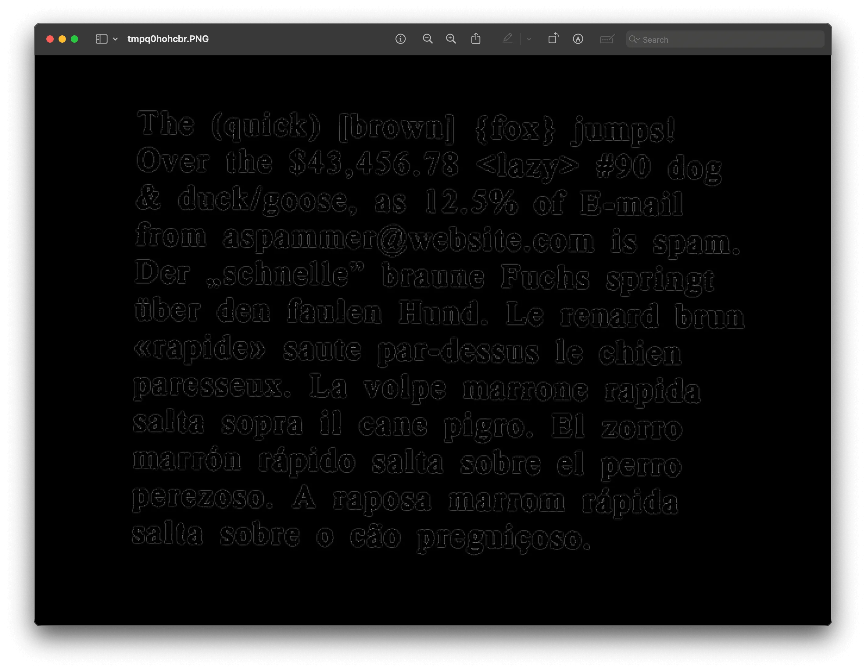 Image of black-and-white text with enhanced contrast after applying thresholding