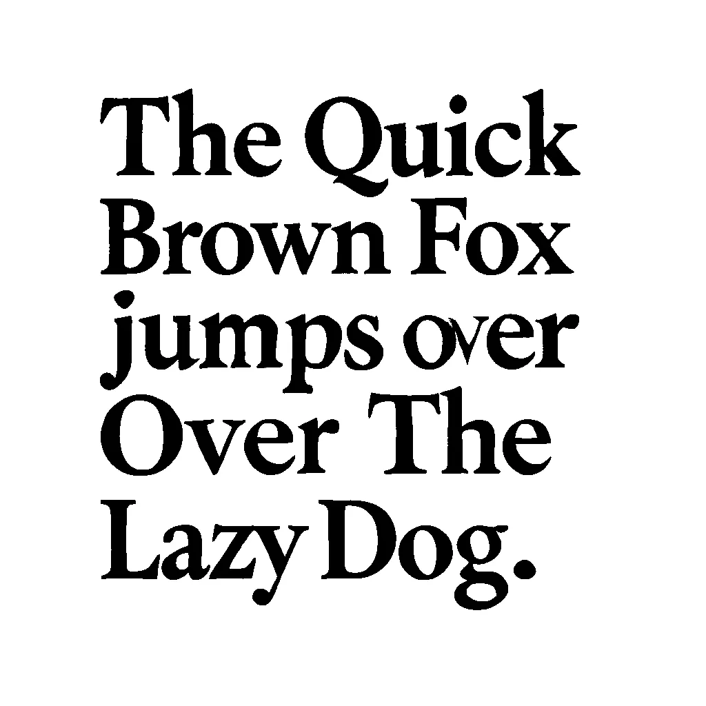 A black-and-white thresholded image with clear, black text on a white background. The text reads: 'The quick brown fox jumps over the lazy dog.'
