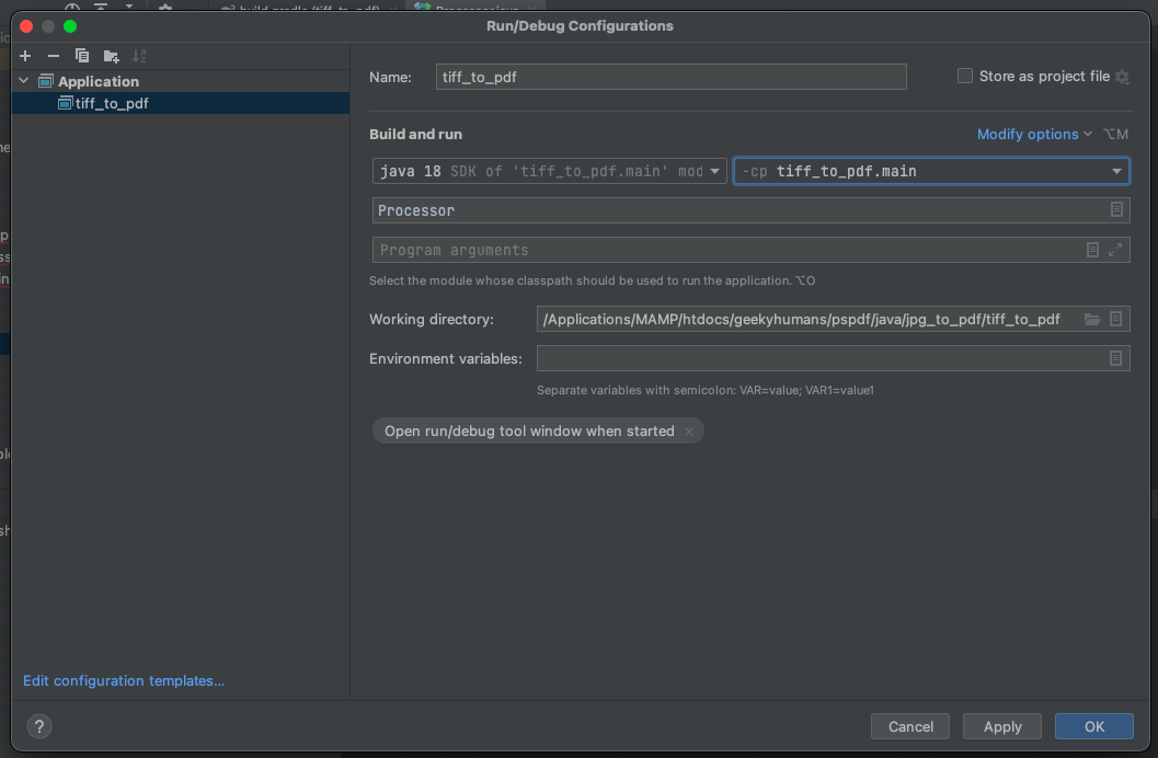 TIFF-to-PDF Java API Setup