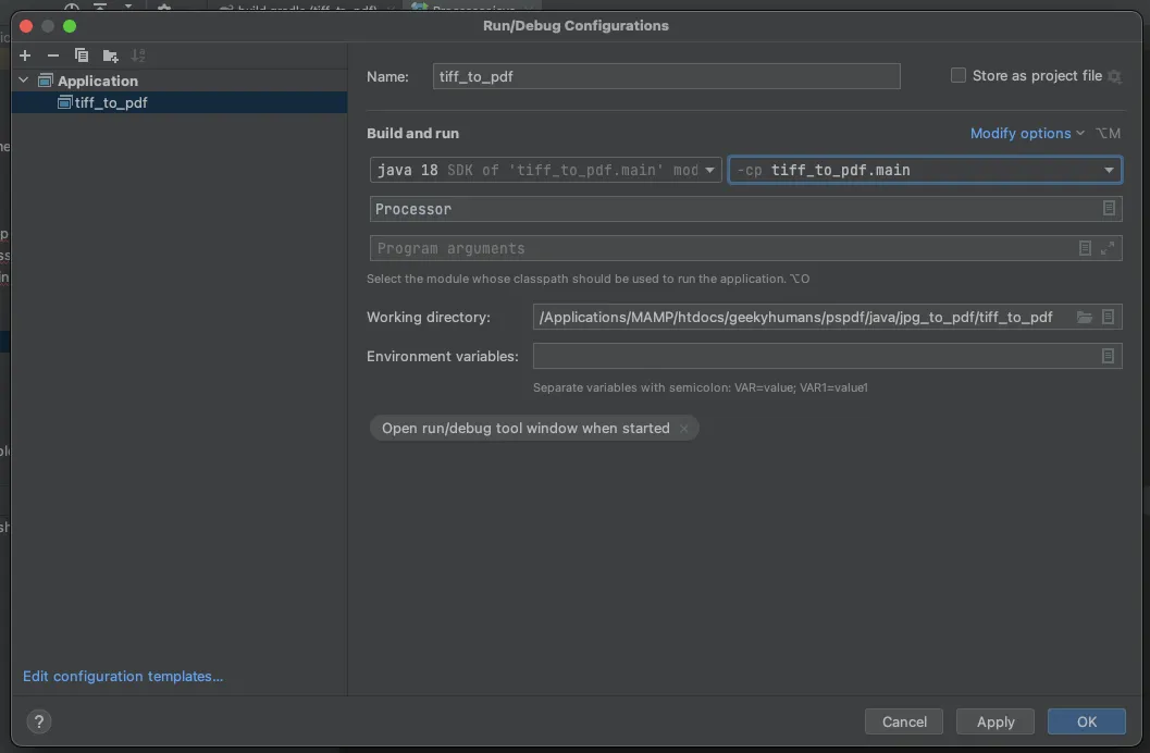 TIFF-to-PDF Java API Setup