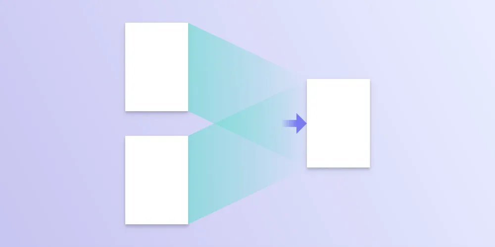 Image showing two individual pages merged into one document