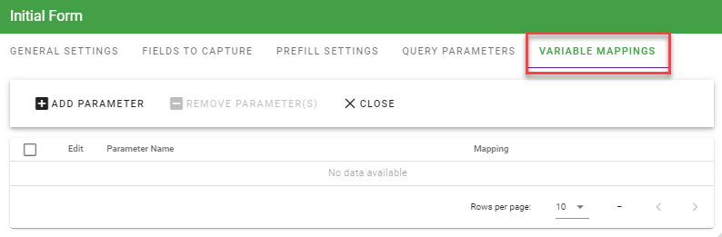 Variable Mappings configuration tab