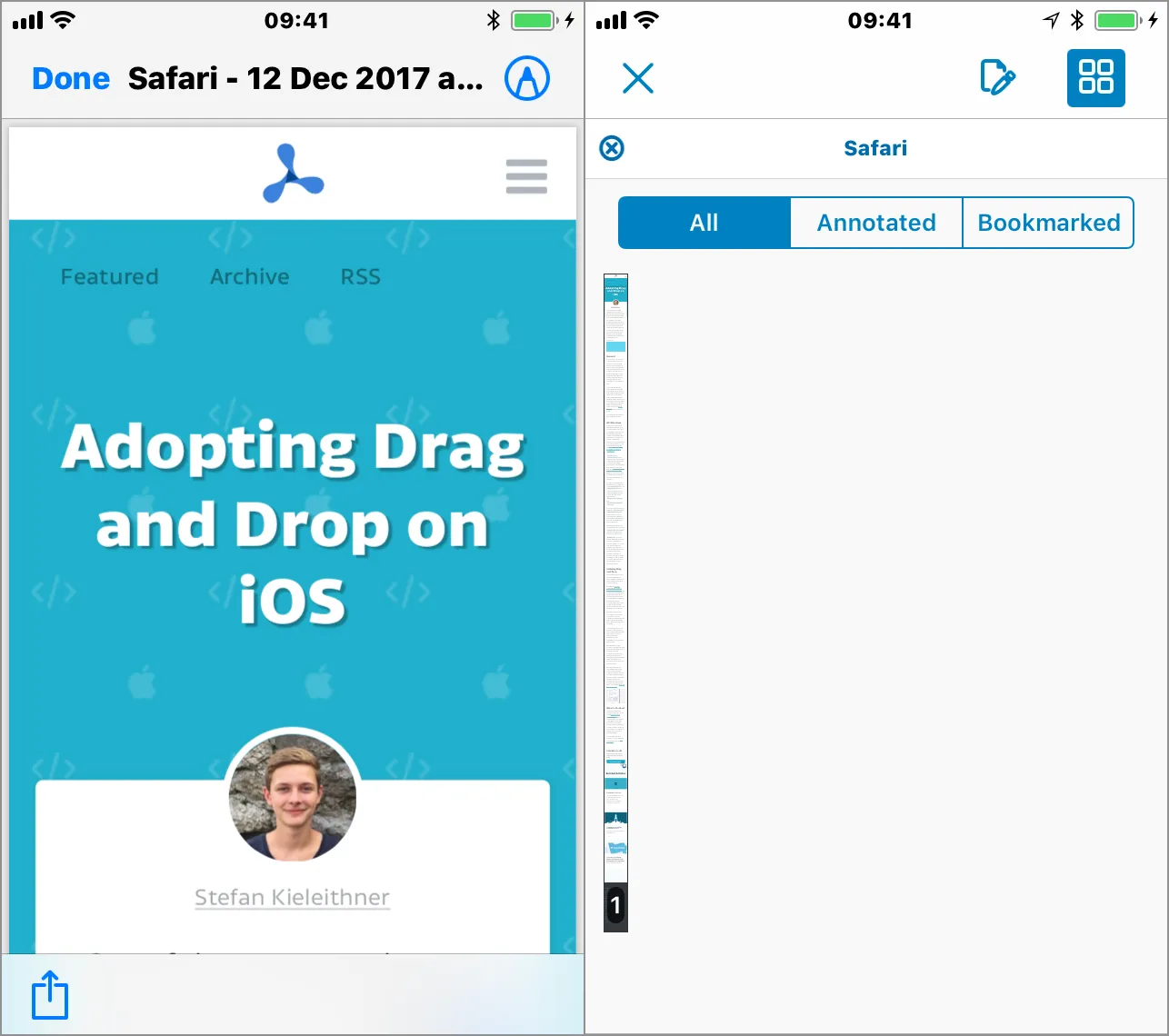Screen shots of generated PDF