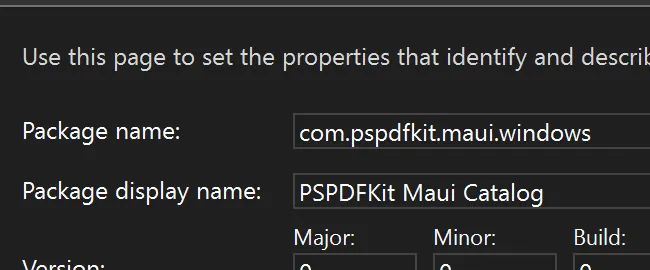 Windows Package Name