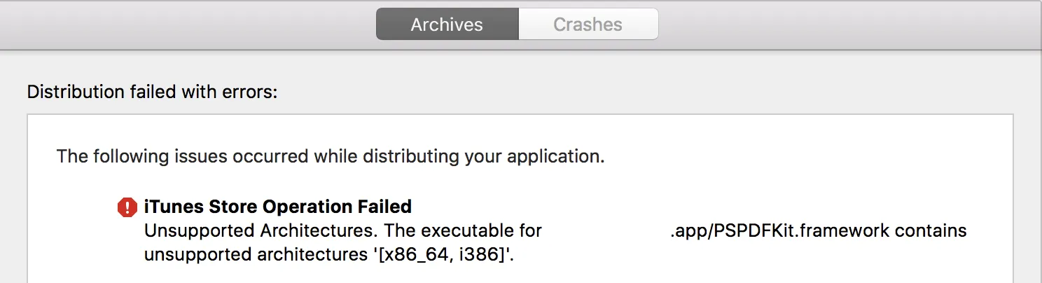 Xcode Submit Application Issue Window