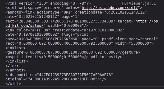 XFDF version of the PDF