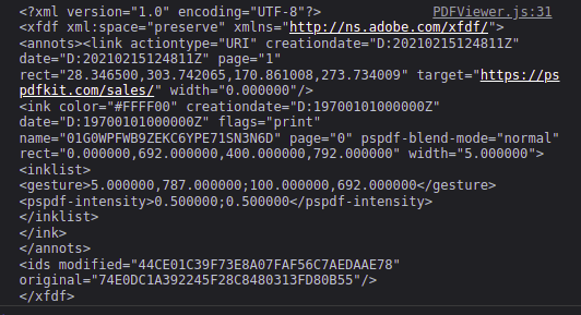 XFDF version of the PDF