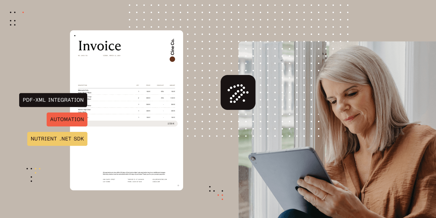 Illustration: Germany's 2025 e-invoicing mandate: What you need to know and how Nutrient .NET SDK can help