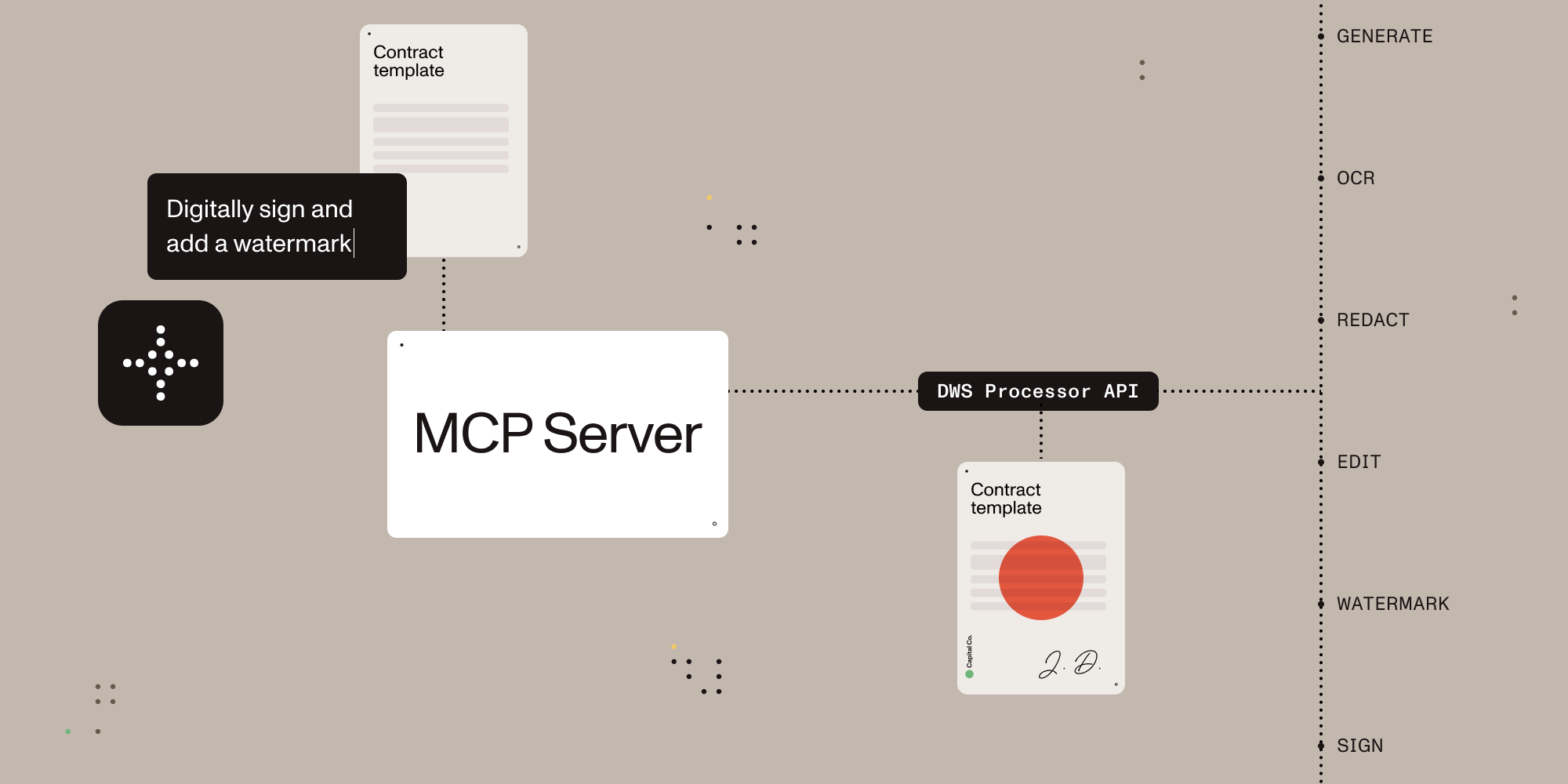 Illustration: Nutrient DWS MCP Server — Create and edit documents with natural language