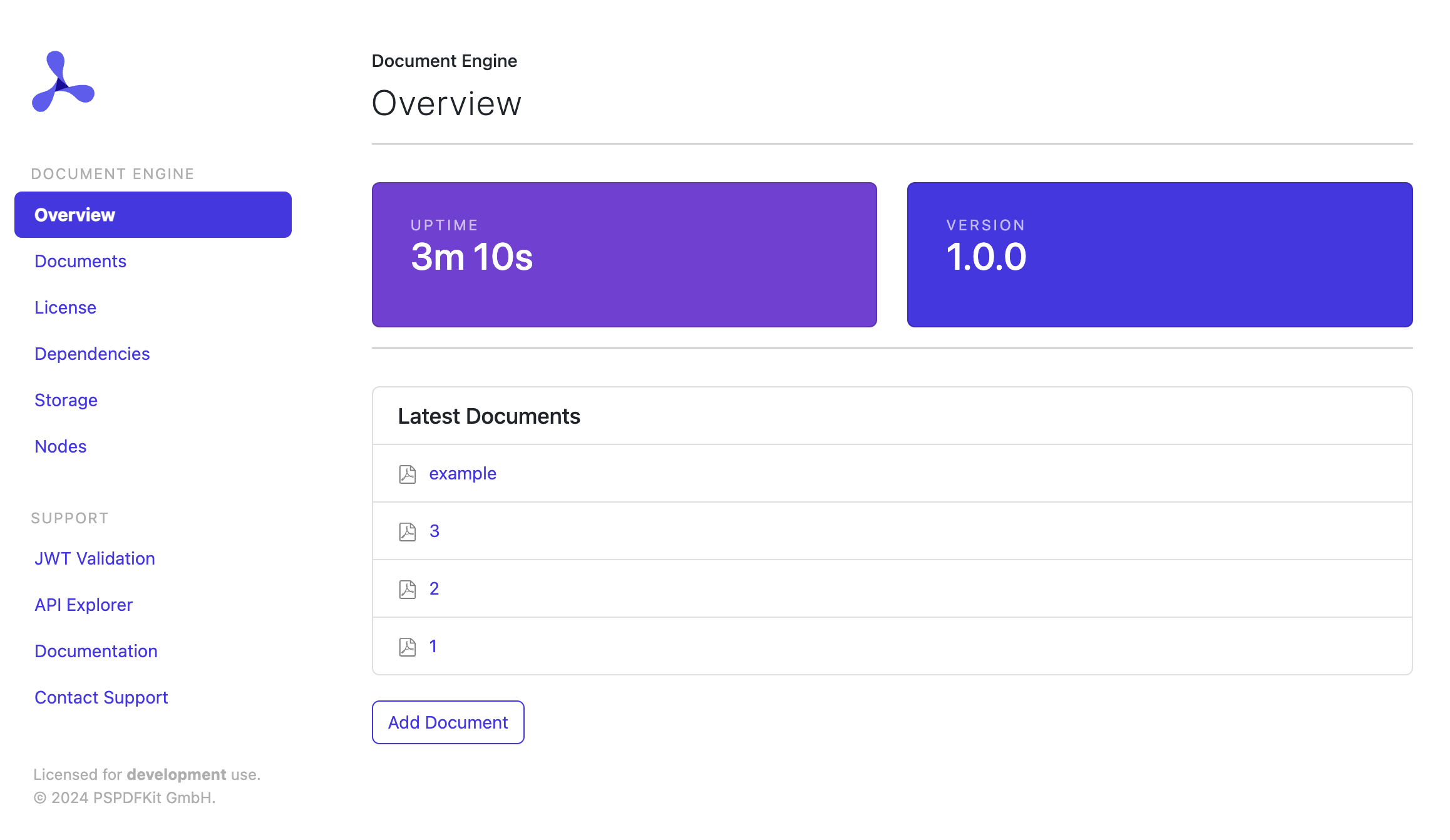 Document Engine Dashboard