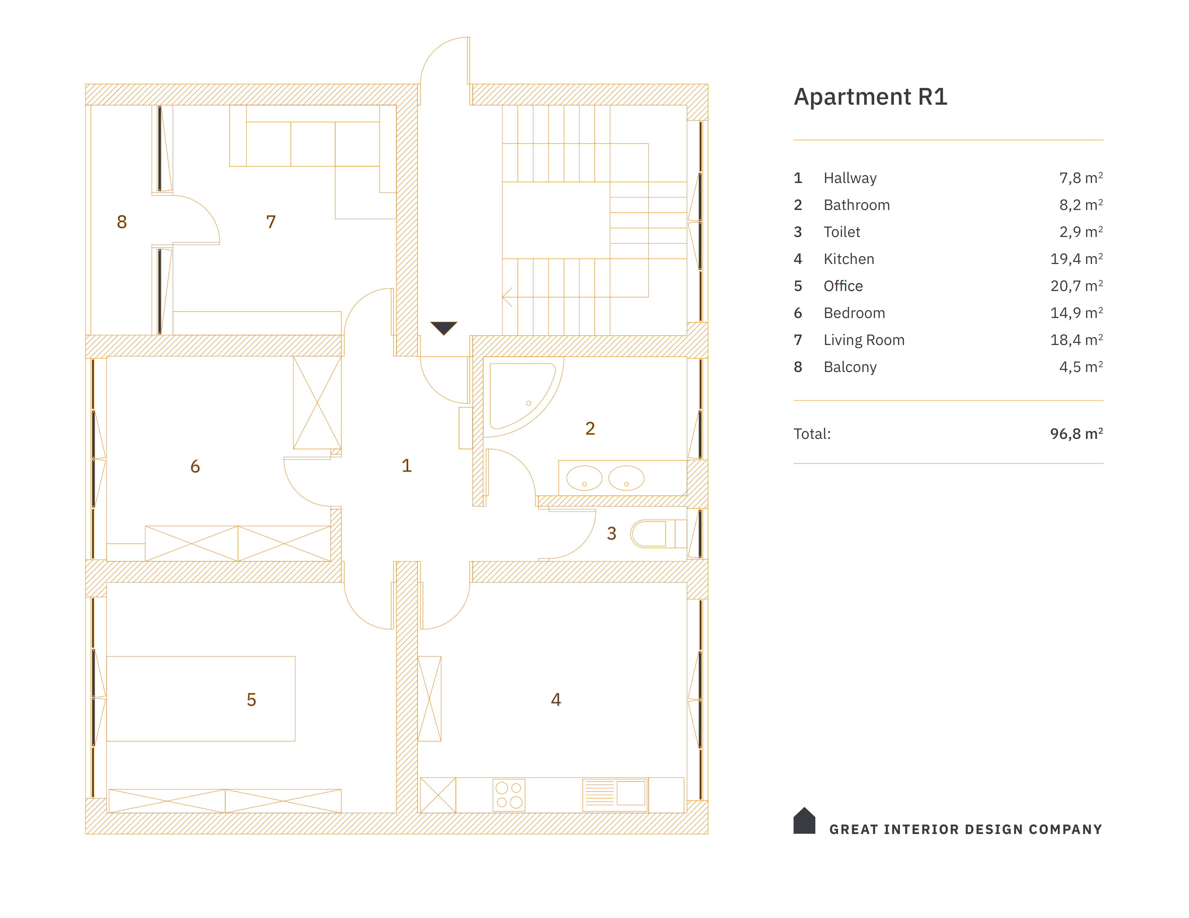 Document with lines in orange