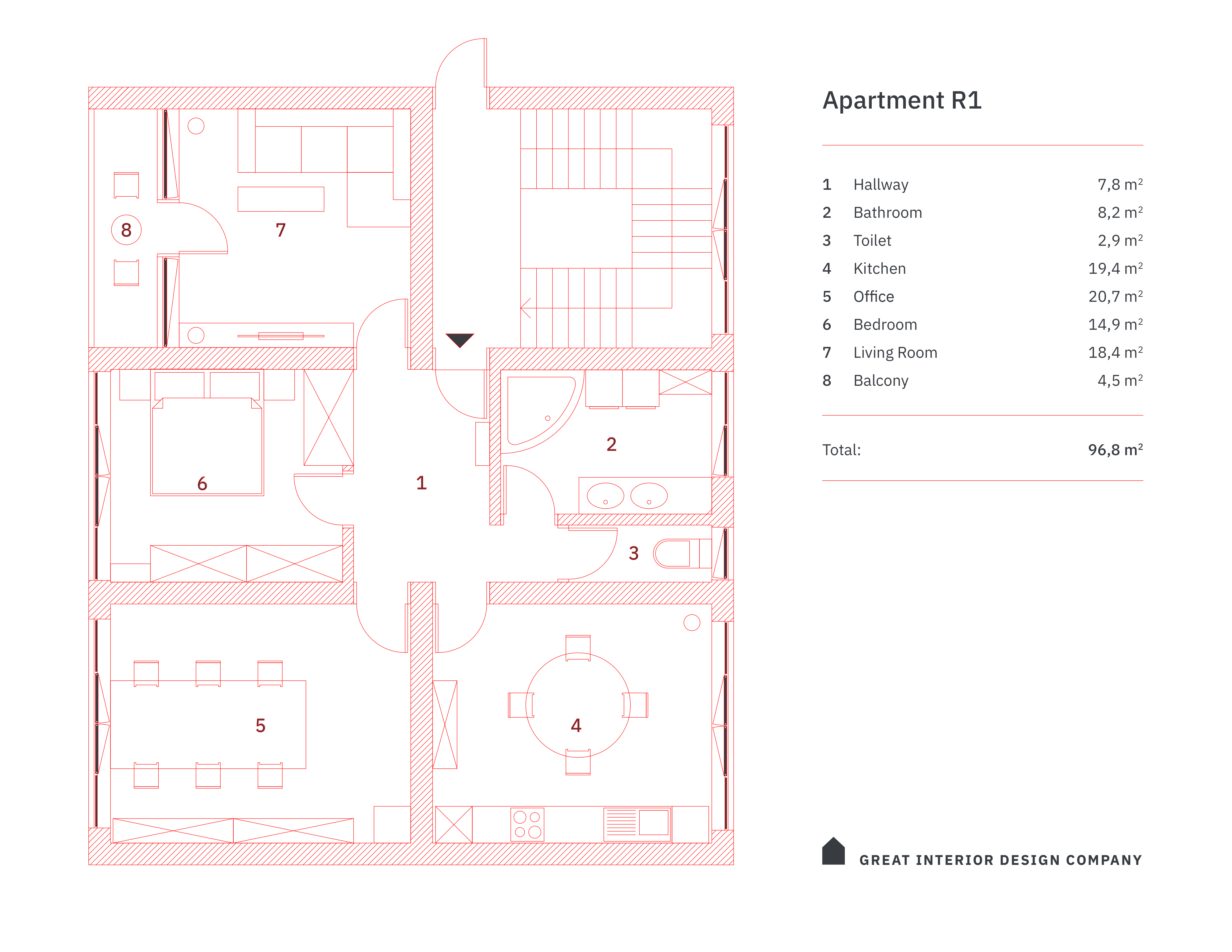 Document with lines in red