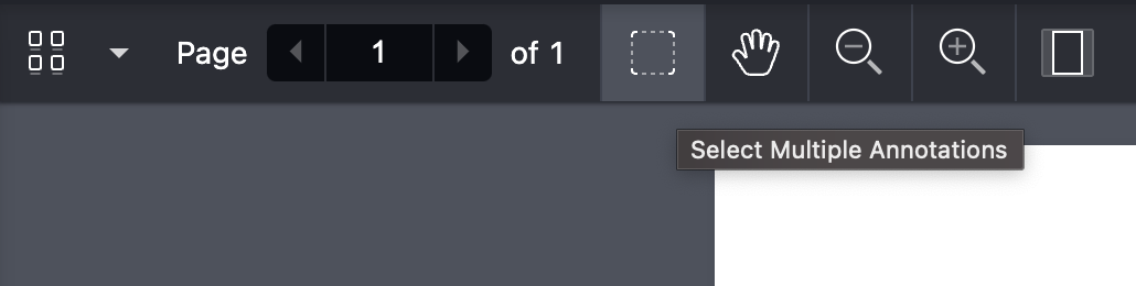 Select multiple annotations toolbar item